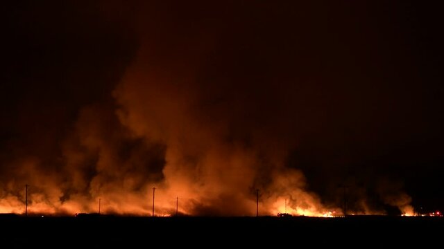 fire & smoke in the night