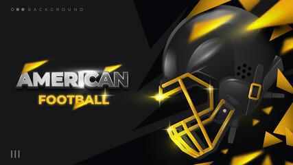 Gold And Black American Football Helmet Background