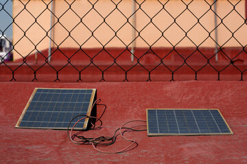 Close up picture of old solar panel
