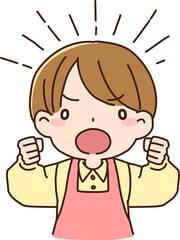 主婦・女性保育士　一生懸命励ます女性