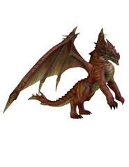 Fototapeta premium Red dragon wyvern