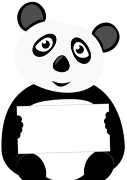 Panda Bär mit Schild