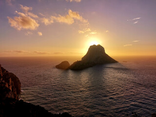 Naklejka premium Beautiful sunset in Ibiza, Spain