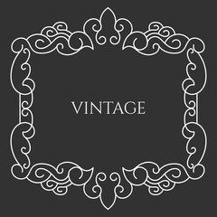 Vintage frame decor with text space. - Vector.