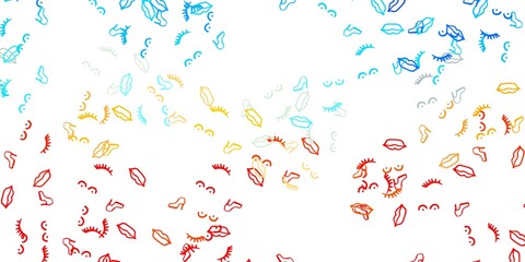 Light Blue, Yellow vector template with businesswoman signs.