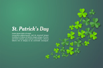 St patrick's day background with soft green leaves.