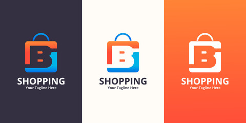 Initial  B Shop Logo designs Template. Illustration vector graphic of  letter and shop bag combination logo design concept. Perfect for Ecommerce,sale, discount or store web element. Company emblem © aqilah