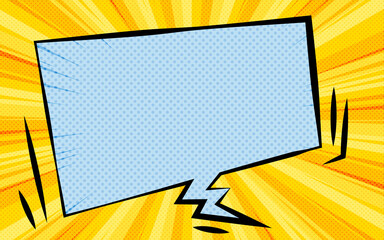 イラスト素材 アメコミ風 ポップな吹き出しとドットと集中線の背景 Wall Mural Tak