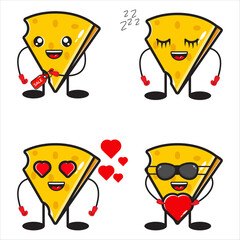 collection of cute cheese mascots
