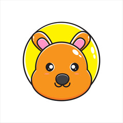 cute kangaroo head mascot illustration