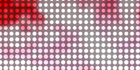 Light Red vector pattern with circles.