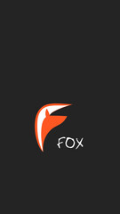Obraz premium abstract logo design with fox design initial letter F.