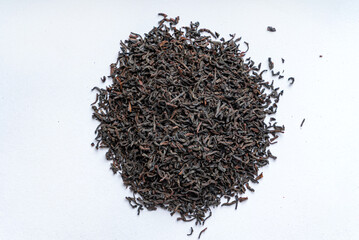 black tea on the white background