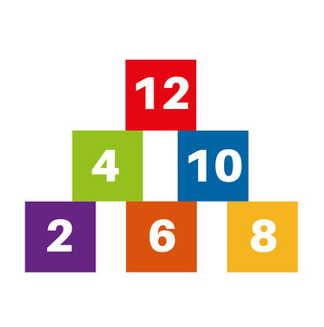 Even number blocks vector illustration on a white background