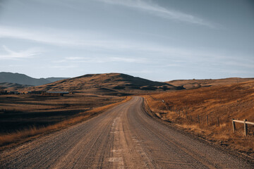 Fototapeta na wymiar A country road near Big Horn,Wyoming