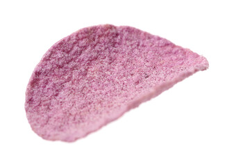 Purple Potato Chips on white background