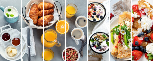 Collage of healthy breakfast