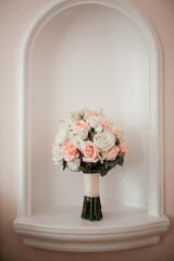 wedding bridal bouquet on white background