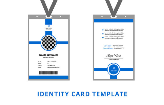 Creative Clean and Modern Employee Identity Card Design Template, Corporate professional  staff or employee identification template 