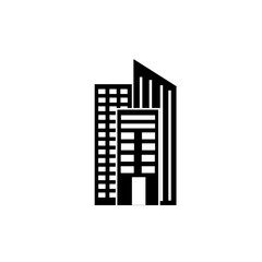 Building  icon. Building illustration black an white