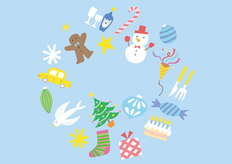 Fototapeta premium クリスマス手描きイラスト_タイトル