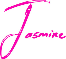Brush Calligraphy Typescript Jasmine Female Name in Pink Color