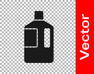 Black Big bottle with clean water icon isolated on transparent background. Plastic container for the cooler. Vector Illustration.