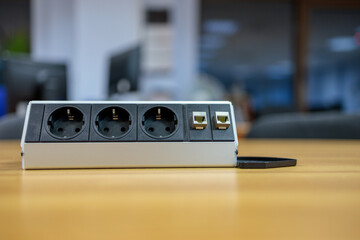 Fototapeta premium socket 220v with socet ethernet