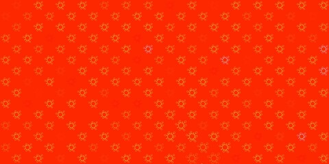 Light orange vector pattern with coronavirus elements.