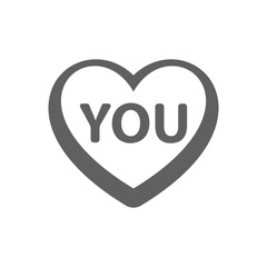 Valentine's Day icon isolated on white background.