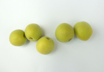 An image of Fruit of plum isolated white background.