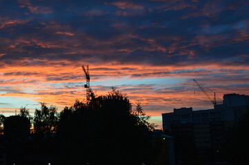 sunset over the city