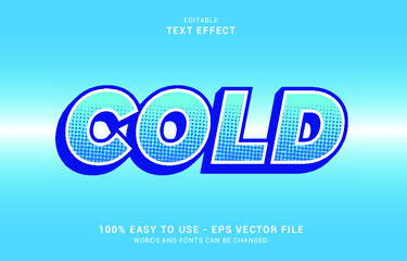 editable text effect, cold style