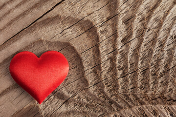 Valentines day heart on wood