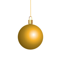 happy merry christmas golden ball decoration icon