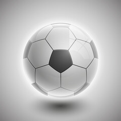 Fototapeta premium Shiny soccer ball waiting to be kicked,. Illustration