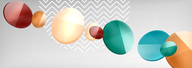 Abstract glossy round shapes vector background. Vector futuristic illustration for covers, banners, flyers and posters and other