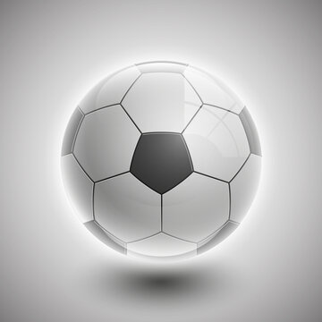 Shiny soccer ball waiting to be kicked,. Illustration