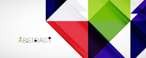 Geometric abstract background. Techno color triangle shapes. Vector illustration for covers, banners, flyers and posters and other designs