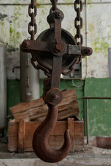 Huge industrial rusty hook