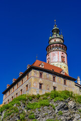 Fototapeta na wymiar Český Krumlov Castle and Tower in the Czech Republic