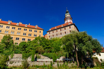 Český Krumlov Castle and Tower in the Czech Republic