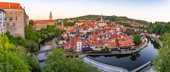 Naklejka premium Panorama of Český Krumlov in the Czech Republic