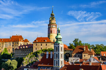 Obraz premium Český Krumlov Castle and Tower in the Czech Republic