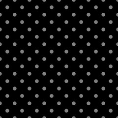 Seamless vector black and grey pattern or background with small polka dots.