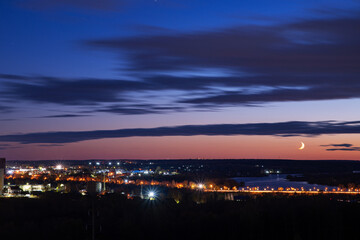 Deep blue rainy clouds and  some rays of light