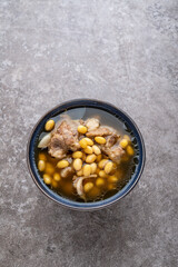 A bowl of nutritious and delicious soy pork bone soup