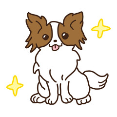 かわいい犬(パピヨン)のイラスト