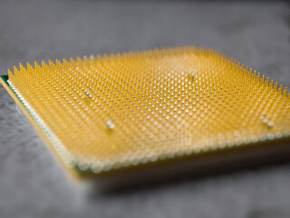 Cpu. Central computer's processor. Closeup electronic component.