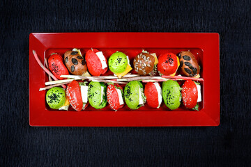 stuffed puff puffs food baked  bread on wooden tray  pastry